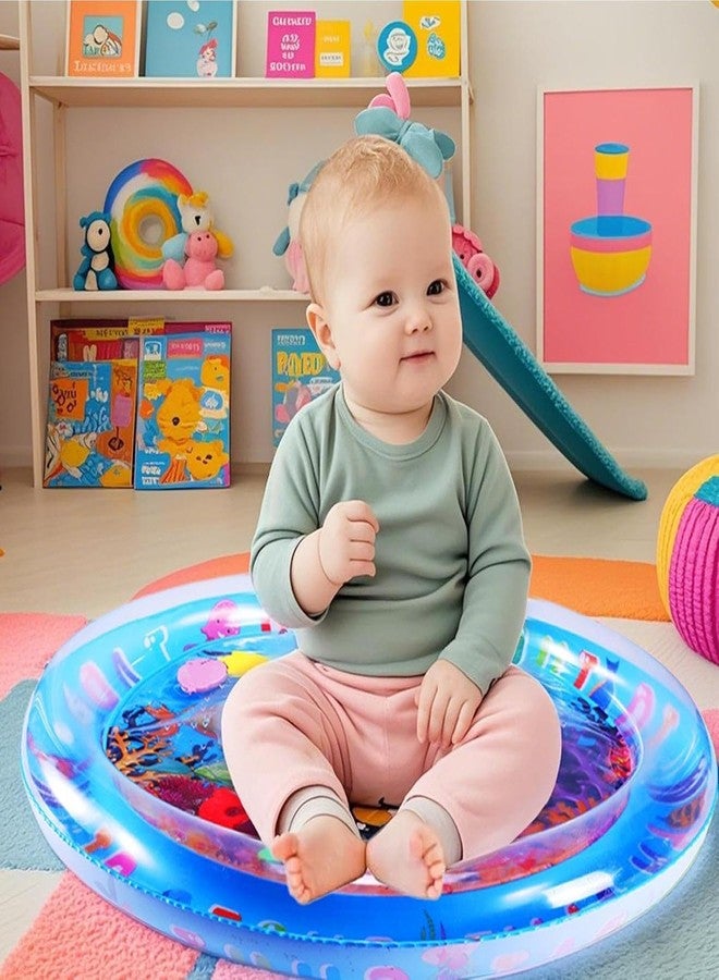 KRYLAR Tummy Time Water Mat - Round Shape for Babies Sensory Play Gym for 6-12 Months Newborn Baby Essentials Water-Filled Activity Thickened Non-Slip Pad Easy Cleaning Large Size Inflatable - Image 4