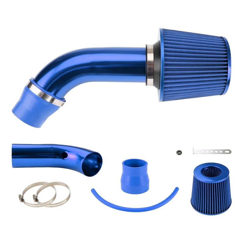 AUTOSITY 3" Universal Cold Air Intake Kit, Aluminum Car Air Intake Pipe Kit, Blue - Image 1