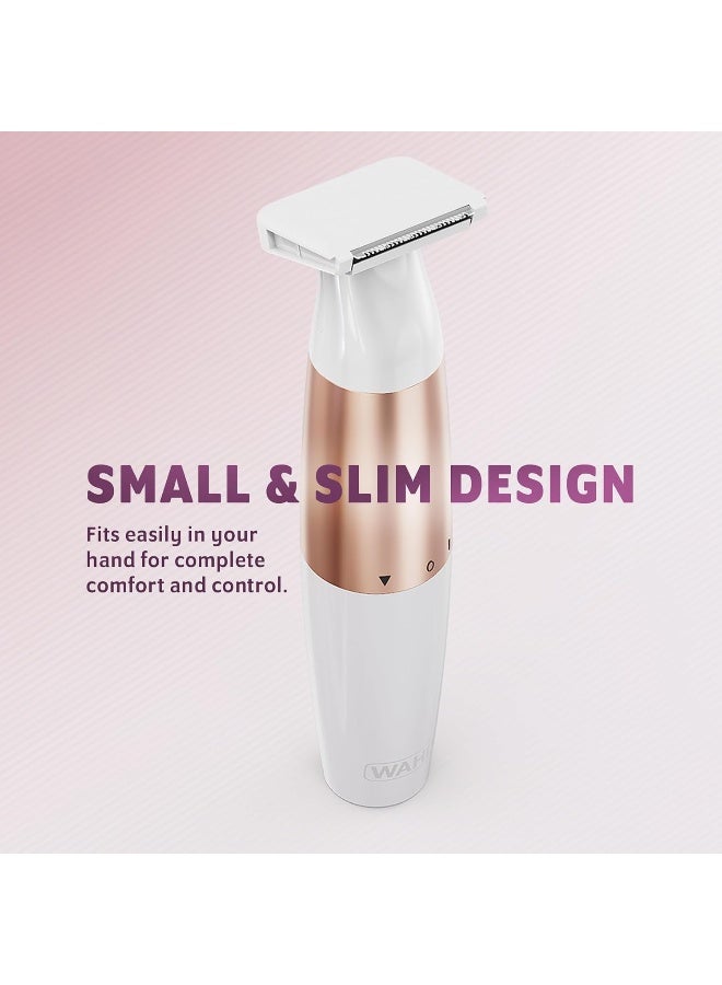 WAHL Ladies Trim And Shave Bikini Trimmer, Cordless Battery Powered Bikini Trimmer For Women, 2-In-1 Personal Groomer With Trimmer And Shaver Heads, Washable Blades, Compact Travel Design - 3028668 Off White - Image 5