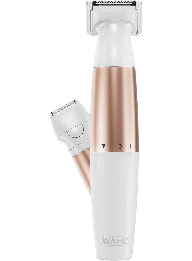 WAHL Ladies Trim And Shave Bikini Trimmer, Cordless Battery Powered Bikini Trimmer For Women, 2-In-1 Personal Groomer With Trimmer And Shaver Heads, Washable Blades, Compact Travel Design - 3028668 Off White - Image 2
