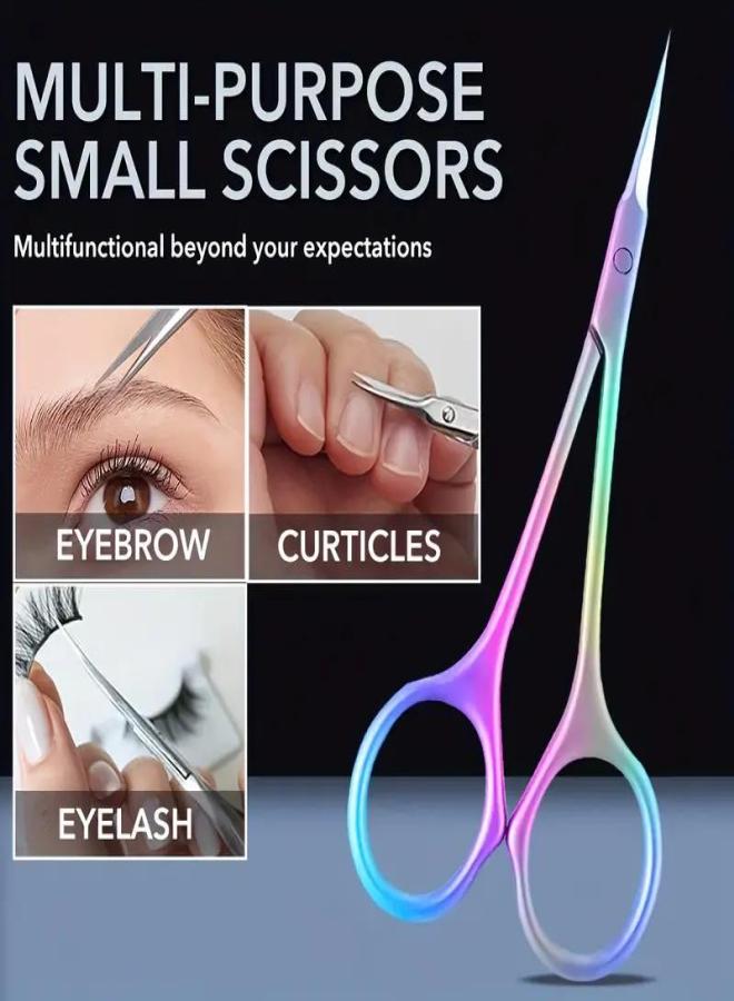 Long-handled stainless steel dead skin scissors, super-pointed elbow nail art professional scissors to remove dead skin, barbs and exfoliation (colored titanium model) - Image 3