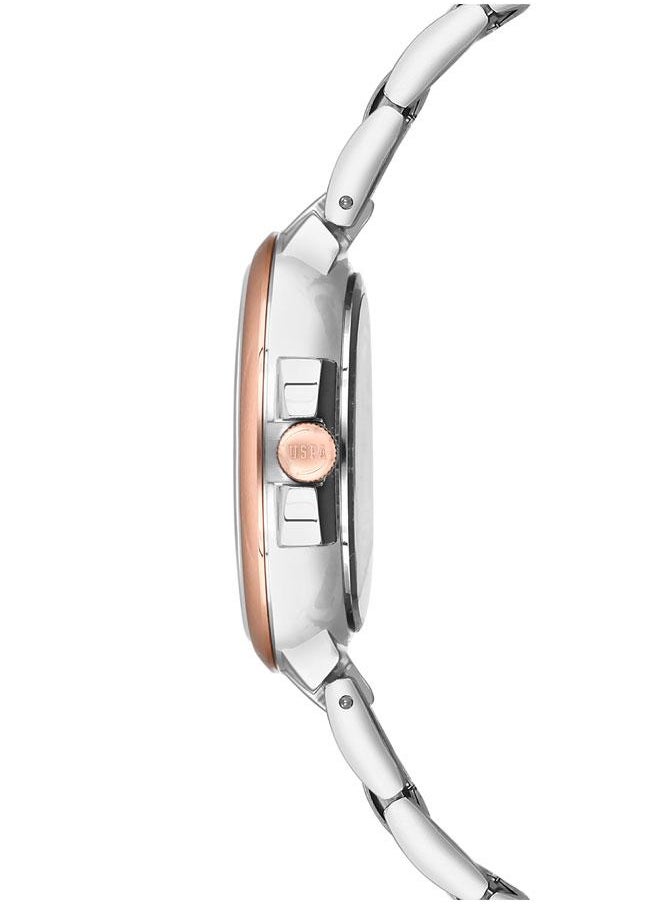U.S. Polo Assn. U.S. Polo Assn. Stile 35mm Ladies' Watch with Classic Silver Dial, Gold Bezel & Two-Tone Rose Gold/Silver Bracelet - USPA2012-04, Effortlessly Sophisticated Style  - Image 2