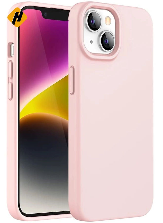 HuHa Silicone Case for iPhone 14 6.1-Inch, Silky-Soft Touch Full-Body Protective Phone Case, Shockproof Cover with Microfiber Lining (Pink) - Image 1