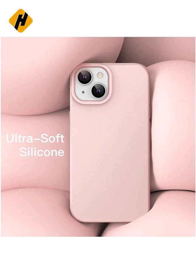 HuHa Silicone Case for iPhone 14 6.1-Inch, Silky-Soft Touch Full-Body Protective Phone Case, Shockproof Cover with Microfiber Lining (Pink) - Image 4