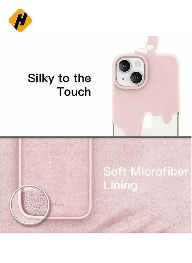 HuHa Silicone Case for iPhone 14 6.1-Inch, Silky-Soft Touch Full-Body Protective Phone Case, Shockproof Cover with Microfiber Lining (Pink) - Image 2