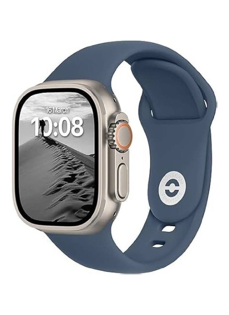 Soft Silicone Sport Strap Compatible with Apple Watch Ultra 49mm | Comfortable & Durable Replacement Band (Blue) - Image 1