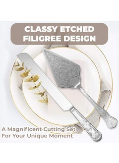 Oasisgalore Silver Cake Pie Pastry Servers, Cake Knife and Serving Cutlery Set For Wedding, Birthday, Parties and Events  - Image 4