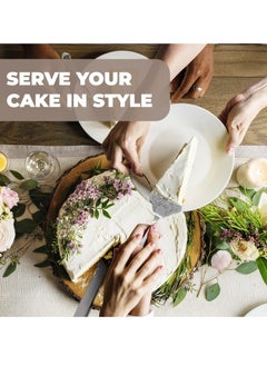 Oasisgalore Silver Cake Pie Pastry Servers, Cake Knife and Serving Cutlery Set For Wedding, Birthday, Parties and Events  - Image 2