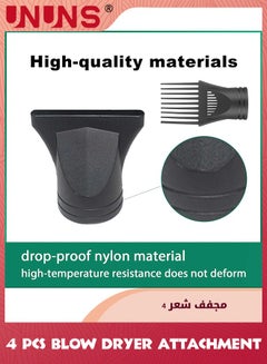 UNUNS 4 Pcs Blow Dryer Attachment,Includes 2 Universal Blow Dryer Nozzle,2 Comb For Curly Straight Hair,Professional Salon Hairdressing Tools,Ionic Salon Hair Dryer Diffuser Essential For Men Women  - Image 2