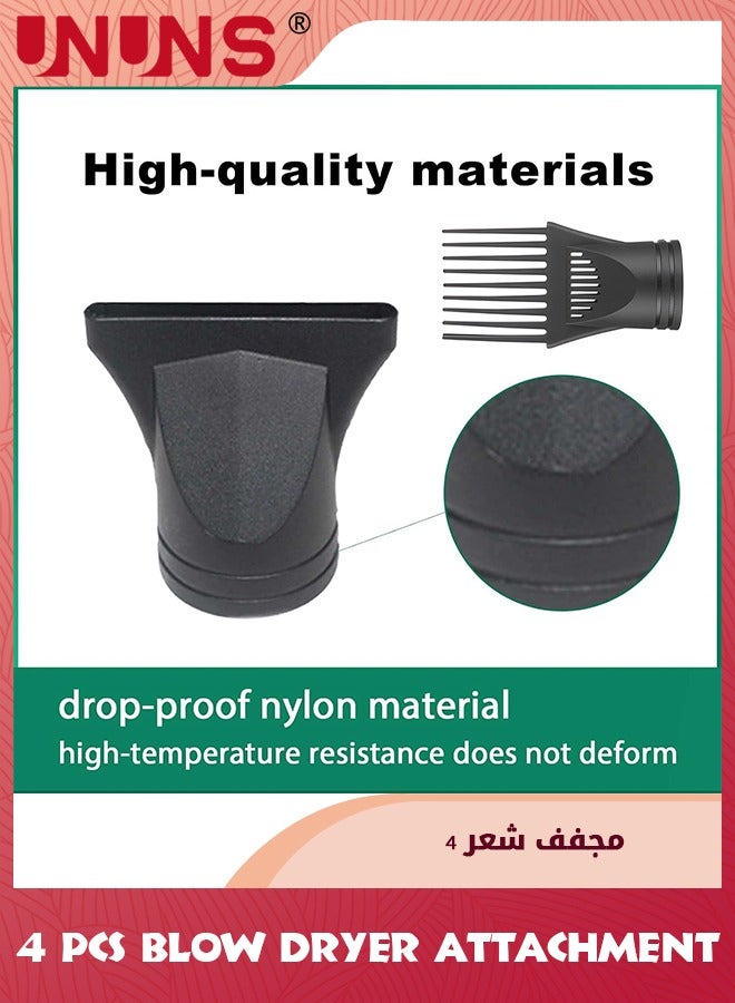 UNUNS 4 Pcs Blow Dryer Attachment,Includes 2 Universal Blow Dryer Nozzle,2 Comb For Curly Straight Hair,Professional Salon Hairdressing Tools,Ionic Salon Hair Dryer Diffuser Essential For Men Women - Image 2