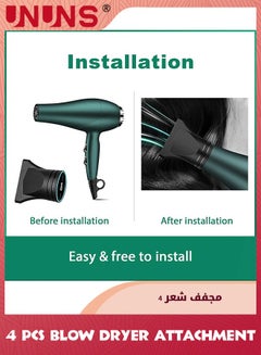 UNUNS 4 Pcs Blow Dryer Attachment,Includes 2 Universal Blow Dryer Nozzle,2 Comb For Curly Straight Hair,Professional Salon Hairdressing Tools,Ionic Salon Hair Dryer Diffuser Essential For Men Women  - Image 3