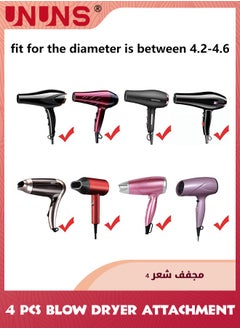 UNUNS 4 Pcs Blow Dryer Attachment,Includes 2 Universal Blow Dryer Nozzle,2 Comb For Curly Straight Hair,Professional Salon Hairdressing Tools,Ionic Salon Hair Dryer Diffuser Essential For Men Women  - Image 5