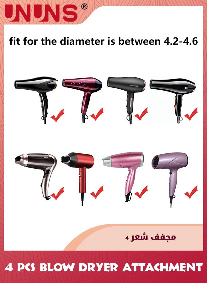 UNUNS 4 Pcs Blow Dryer Attachment,Includes 2 Universal Blow Dryer Nozzle,2 Comb For Curly Straight Hair,Professional Salon Hairdressing Tools,Ionic Salon Hair Dryer Diffuser Essential For Men Women - Image 5