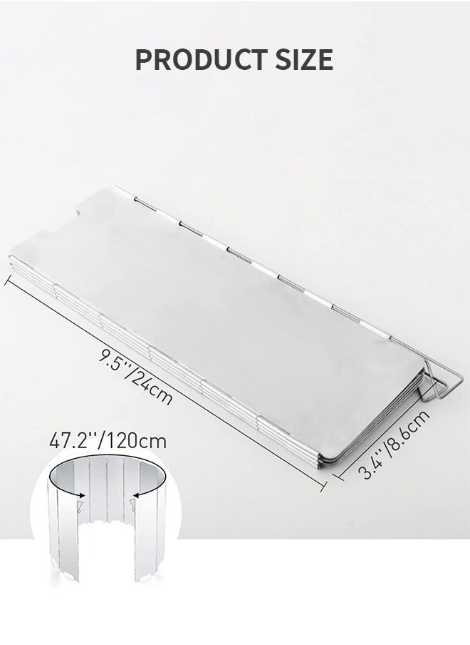 GROIC - Camping Stove Windscreen,10 Panels Wind Shield Aluminium Alloy Windshield Camp Stove Wind Screen for Stove in Camping, Hiking,Portable Outdoor Stove Wind Deflector - Image 1