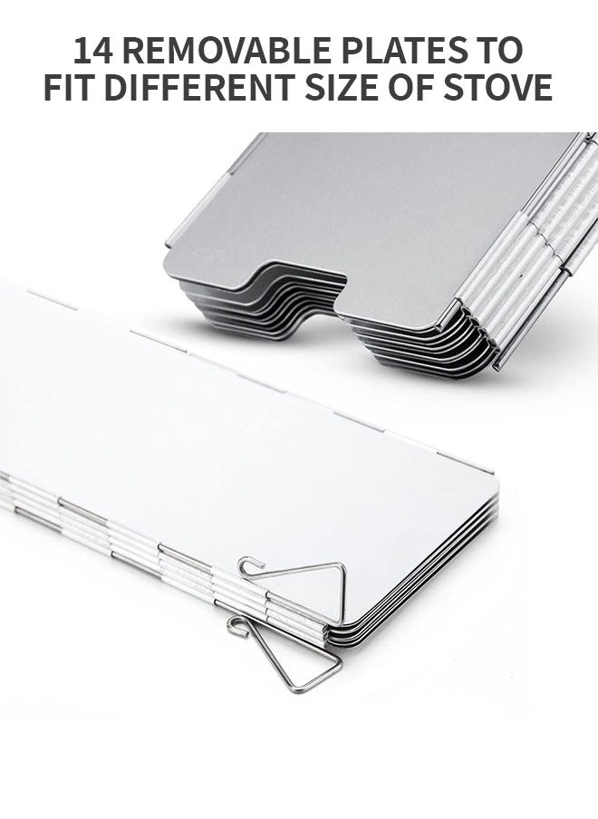 GROIC - Camping Stove Windscreen,10 Panels Wind Shield Aluminium Alloy Windshield Camp Stove Wind Screen for Stove in Camping, Hiking,Portable Outdoor Stove Wind Deflector - Image 1
