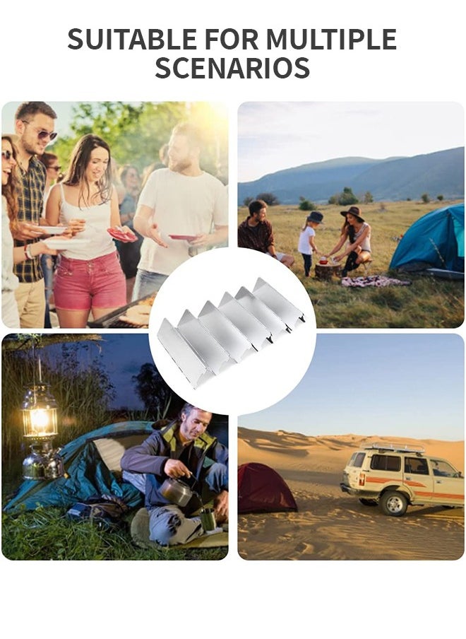 GROIC - Camping Stove Windscreen,10 Panels Wind Shield Aluminium Alloy Windshield Camp Stove Wind Screen for Stove in Camping, Hiking,Portable Outdoor Stove Wind Deflector - Image 1