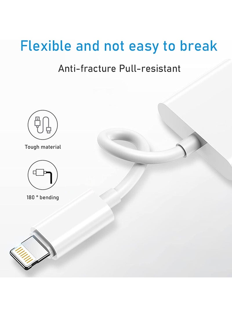 [2 in 1]Headphone Adapter for iPhone，Apple MFi Certified Lightning to 3.5mm Jack Dongle Headphone Accessories Aux Audio Compatible for iPhone 13/12/XS/7 8 Audio Earphone Adaptor Support All iOS System - Image 4