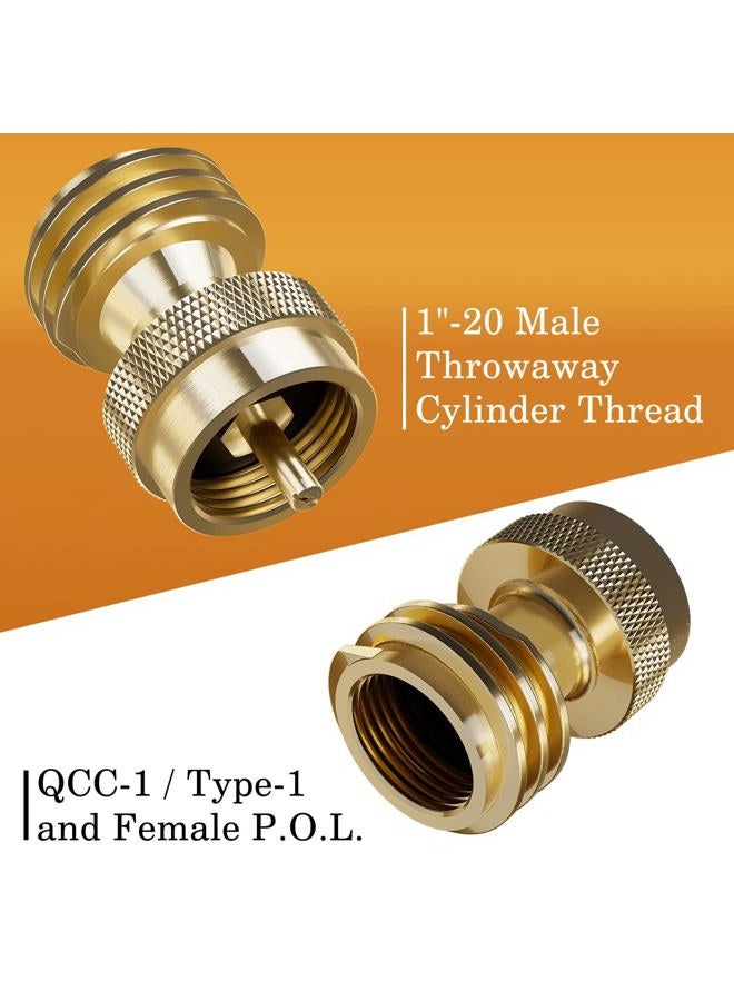 NUPICK Propane Tank Adapter, 1 lb to 20 lb Converter, Hook Up Small Propane Tanks to BBQ Grill, 100% Solid Brass Construction - Image 2