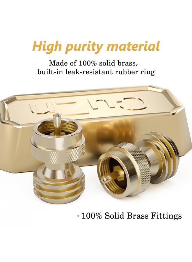 NUPICK Propane Tank Adapter, 1 lb to 20 lb Converter, Hook Up Small Propane Tanks to BBQ Grill, 100% Solid Brass Construction - Image 3