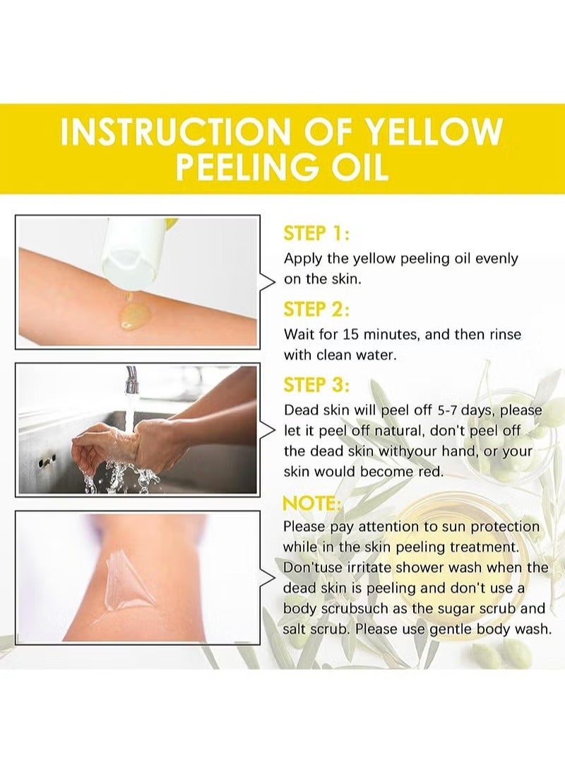 MOOYAM Peeling Oil Super Strength Dead Skin Remover Skin Moisturizing Hydrating Butter Peeling Skin Whitening Peeling Solution for Dull Skin and Uneven Skin Tone （Yellow + Orange） - Image 5