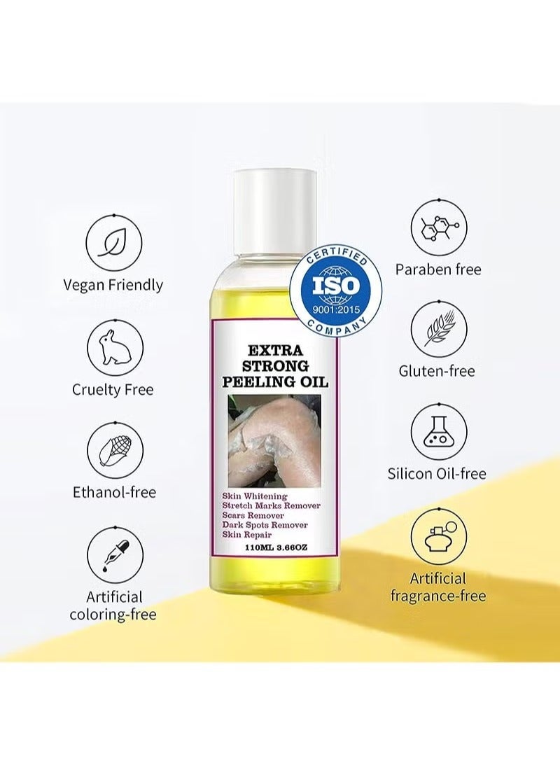 MOOYAM Peeling Oil Super Strength Dead Skin Remover Skin Moisturizing Hydrating Butter Peeling Skin Whitening Peeling Solution for Dull Skin and Uneven Skin Tone （Yellow + Orange） - Image 4