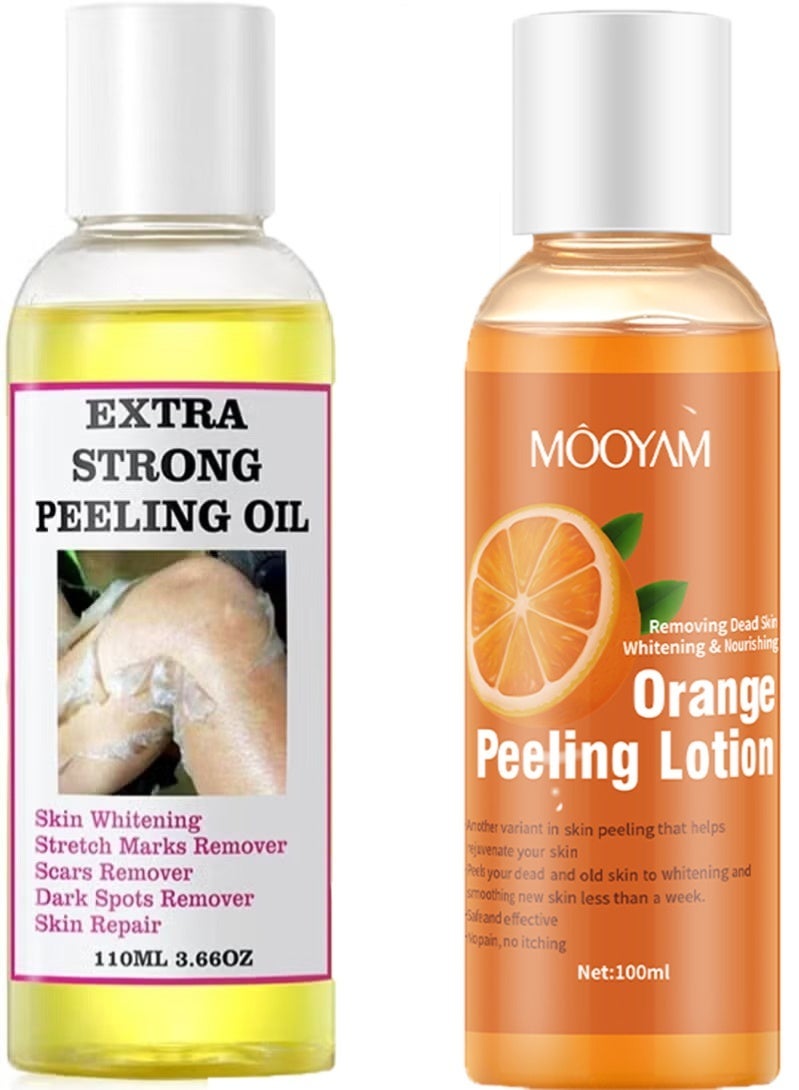 MOOYAM Peeling Oil Super Strength Dead Skin Remover Skin Moisturizing Hydrating Butter Peeling Skin Whitening Peeling Solution for Dull Skin and Uneven Skin Tone （Yellow + Orange） - Image 1