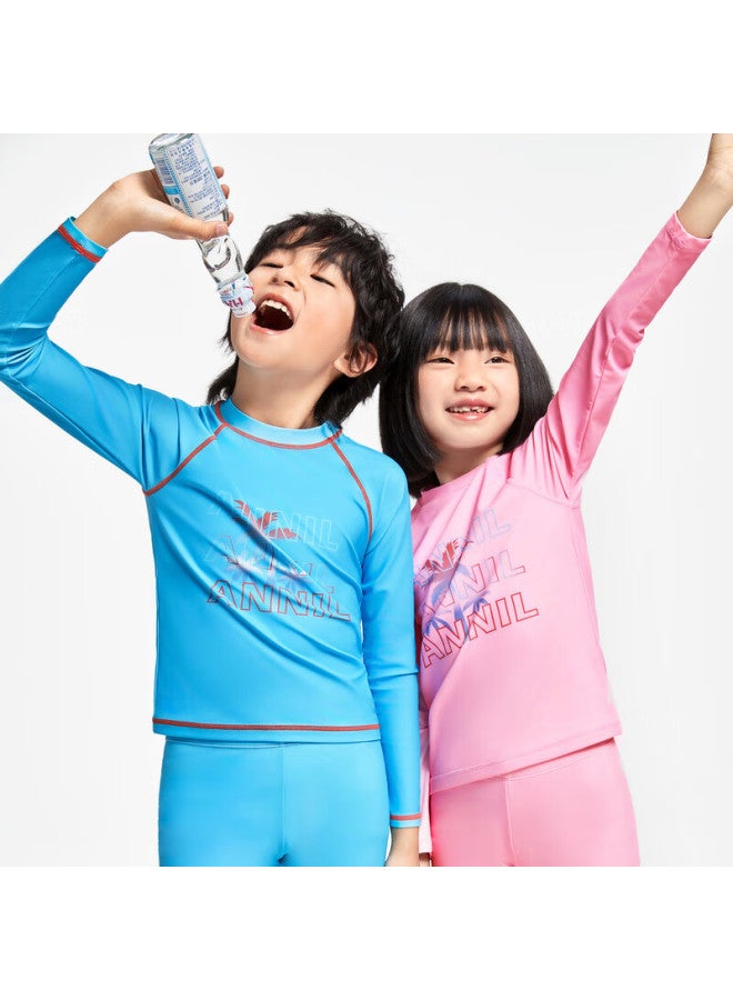Annil Children's Clothing, Boys And Girls Two-piece Long-sleeve Swimsuit Set, Summer Sun Protection, Elastic - Image 2