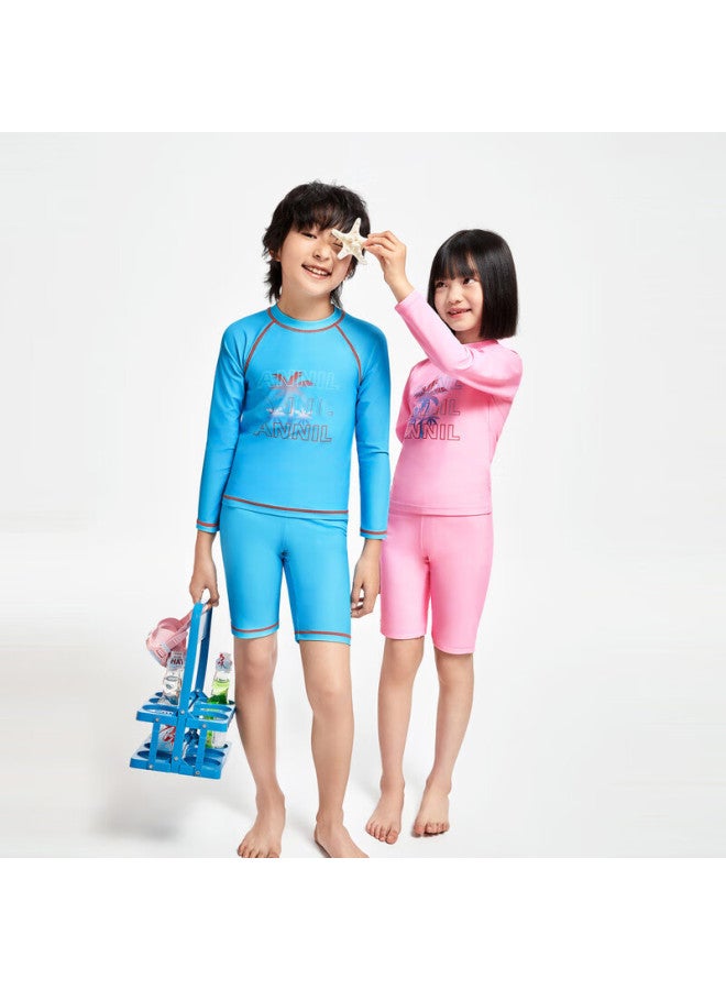 Annil Children's Clothing, Boys And Girls Two-piece Long-sleeve Swimsuit Set, Summer Sun Protection, Elastic - Image 3