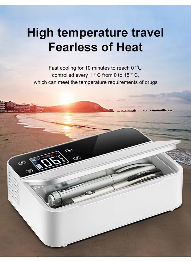 Generic - Portable Insulin Cooler Case,  Insulin Refrigerator with Temperature LED Display Screen,  Intelligent Temperature Control, Silent Operation, Keep Chilled at 2-8 Degrees, Domestic and medical (White) - Image 1