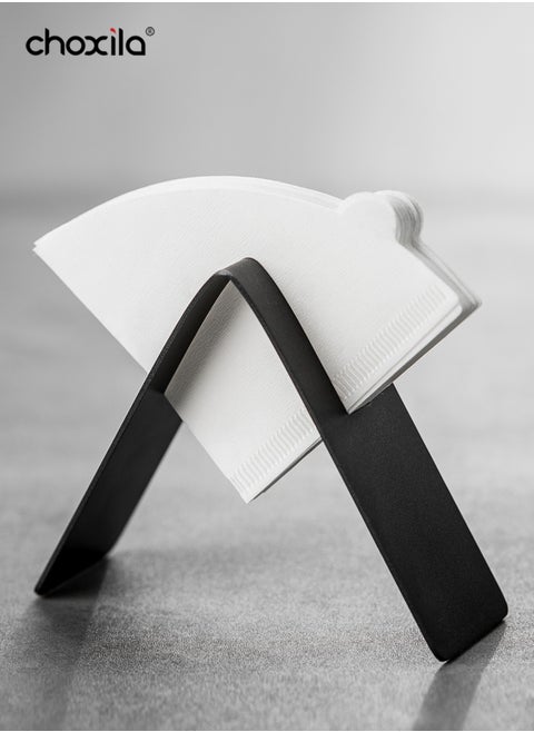 1pc Coffee Filter Holder, Black Coffee Filter Holders for Counter, V60 Filter Holder with Stainless Steel Material, Coffee Filter Storage, v60 Coffee Filters.
