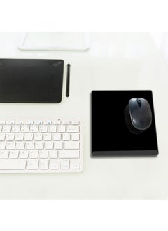 Glass Mouse Pad | Glass Desk Mat | Solid Color - Black | Small | 18CM x 22CM