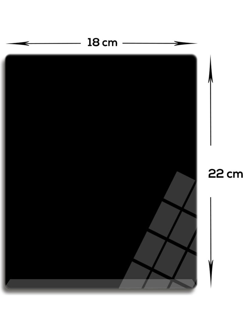 DECORITA Glass Mouse Pad | Glass Desk Mat | Solid Color - Black | Small | 18CM x 22CM  - Image 3