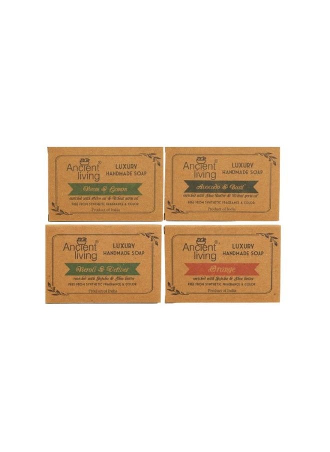 Ancient Living Luxury Handmade Moisturizing Hydrating Daily Use Bathing Soap Bar Suitable For Dry Skin 4 Soaps 100 Gm Each  - Image 1
