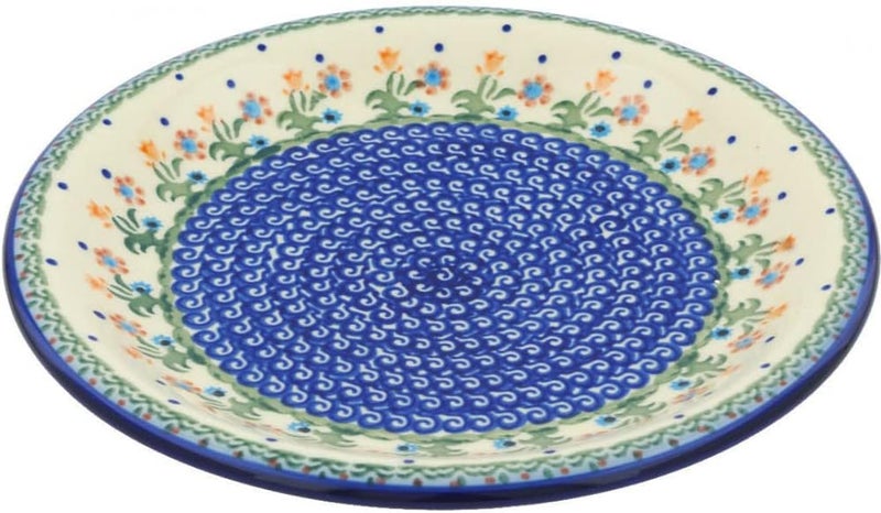 Polmedia Polish Pottery طبق غداء بولندي أصيل بتصميم زهور الربيع مصنوع يدويًا في بولسوافياك بولندا بواسطة سيراميكا بونا شهادة الأصالة - Image 2