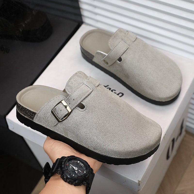 Selling Thick-Soled Birkenstock-Style Shoes, Closed-Toe Outdoor Height-Increasing Slippers, Classic Slip-On Closed-Toe Half-Mules For Couples - Image 2