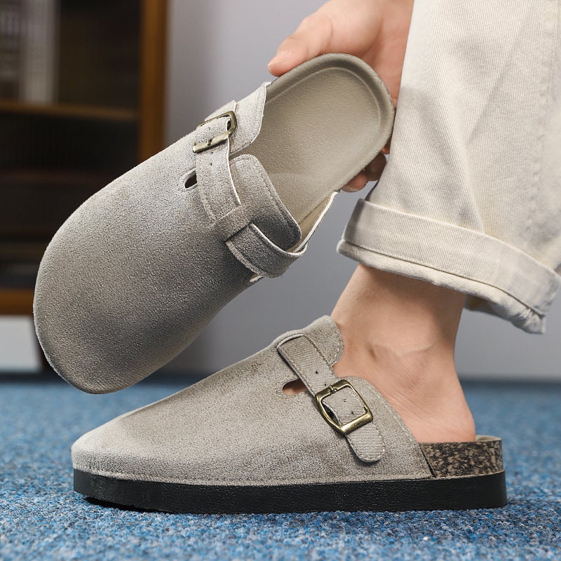 Selling Thick-Soled Birkenstock-Style Shoes, Closed-Toe Outdoor Height-Increasing Slippers, Classic Slip-On Closed-Toe Half-Mules For Couples - Image 5