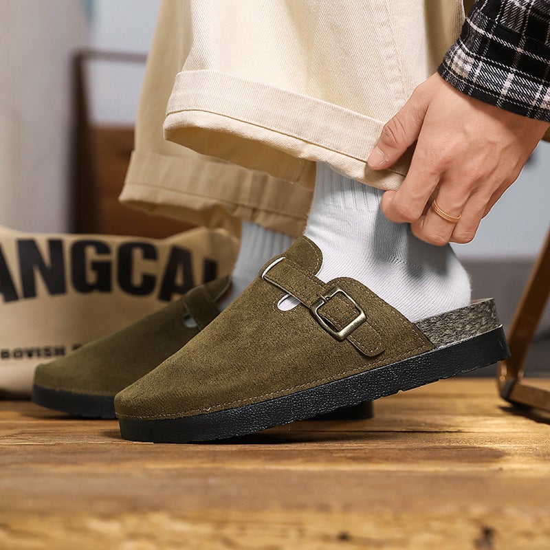 Selling Thick-Soled Birkenstock-Style Shoes, Closed-Toe Outdoor Height-Increasing Slippers, Classic Slip-On Closed-Toe Half-Mules For Couples - Image 3