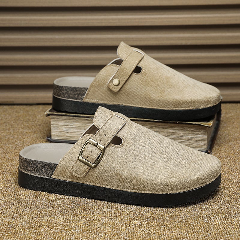 Selling Thick-Soled Birkenstock-Style Shoes, Closed-Toe Outdoor Height-Increasing Slippers, Classic Slip-On Closed-Toe Half-Mules For Couples - Image 1