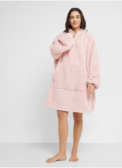Ginger Fleece Hooded Oversize Sweatshirt Dress  - Image 4