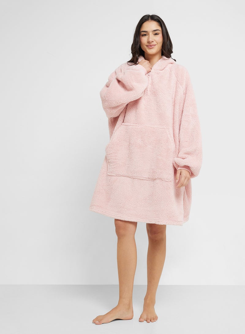 Ginger Fleece Hooded Oversize Sweatshirt Dress - Image 4