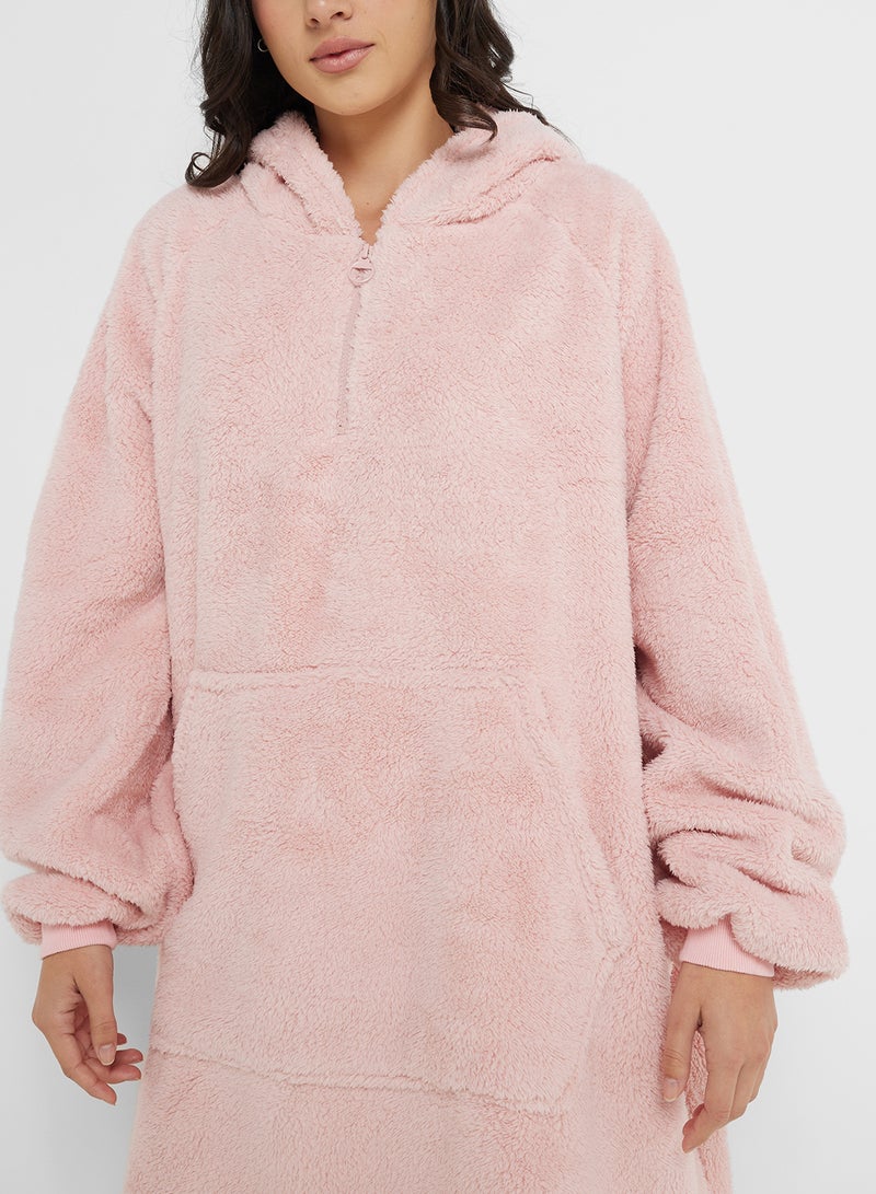 Ginger Fleece Hooded Oversize Sweatshirt Dress - Image 3