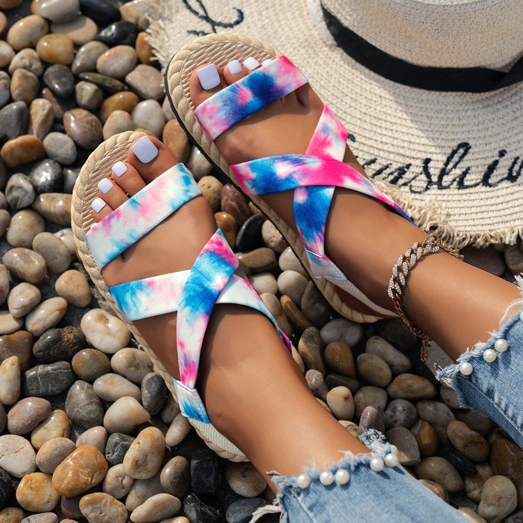 2024 Plus Size Women'S Summer Flat Casual Light Foam Sandals For Women - Image 2