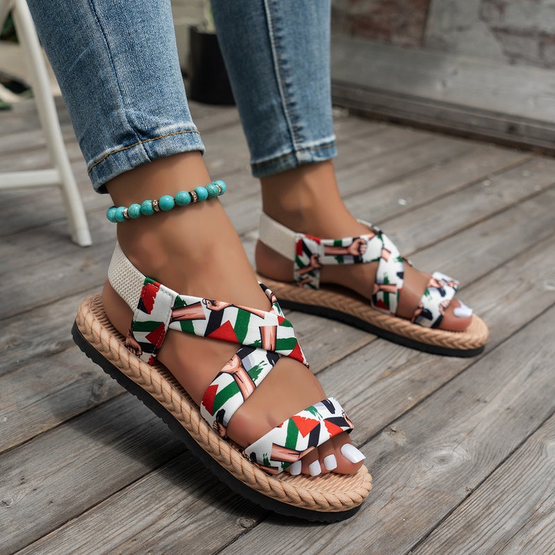 2024 Plus Size Women'S Summer Flat Casual Light Foam Sandals For Women - Image 3