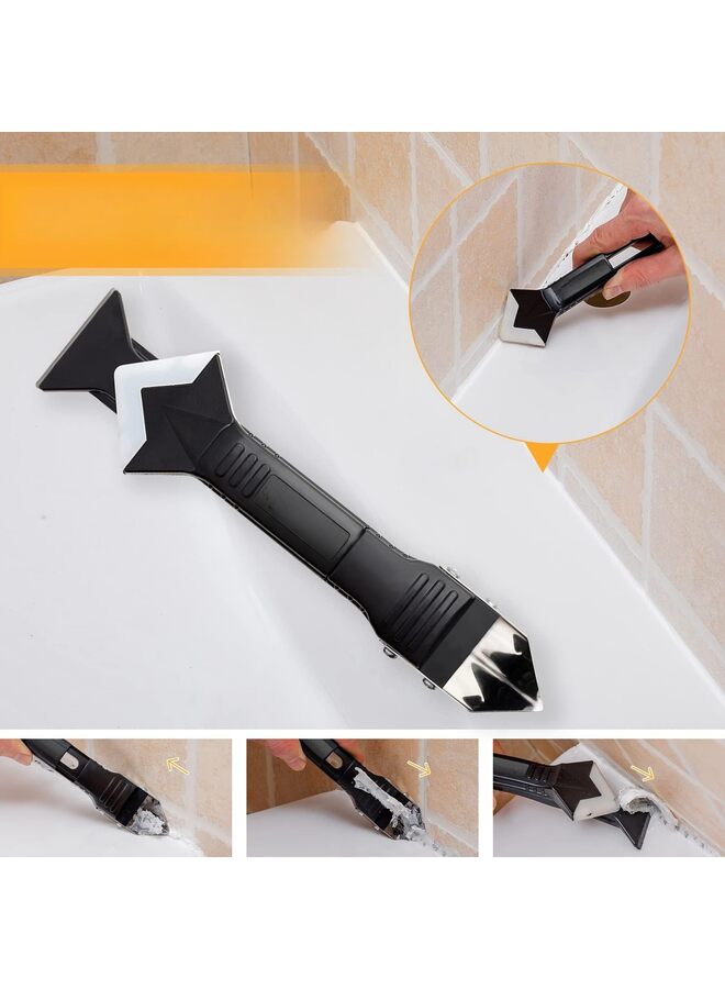 LAMAY Finishing Tool Grout Scraper (Stainless Steelhead),Caulk Remover Glass Glue Angle Scraper for Bathroom,Kitchen,Floor,Window,Sink Joint,Frames Seal(6PCS) - Image 5