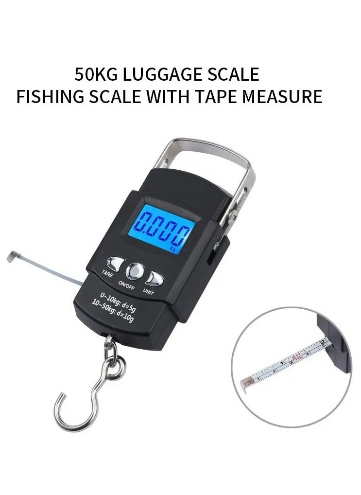 Generic - LCD Digital Hanging Luggage Weighing Scale Black - Image 1