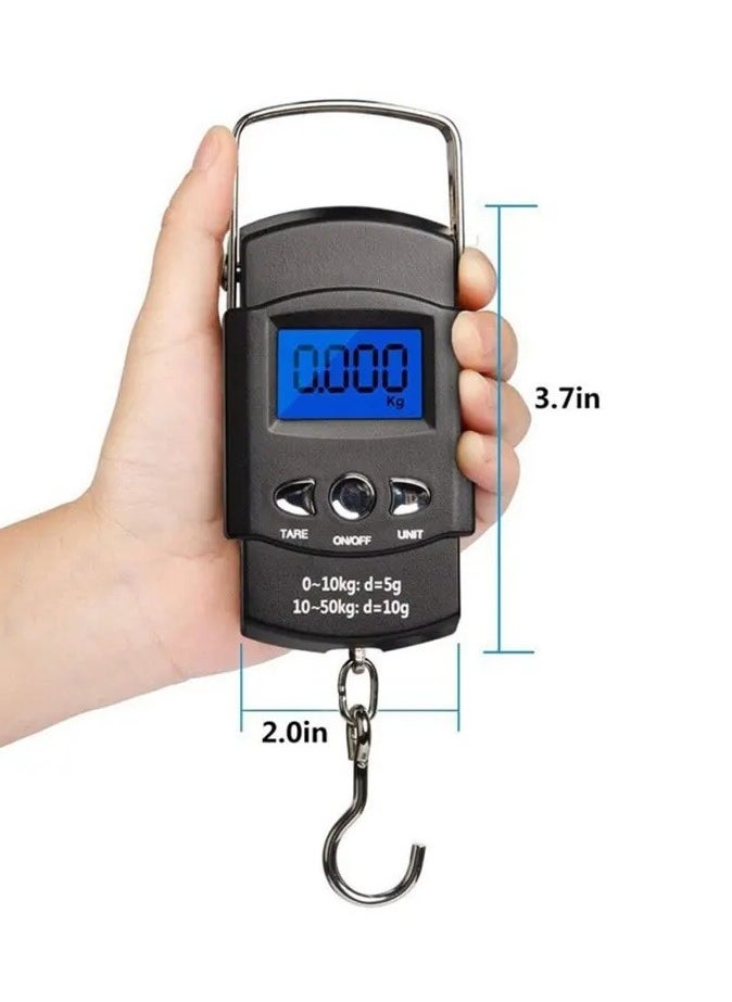 Generic - LCD Digital Hanging Luggage Weighing Scale Black - Image 1