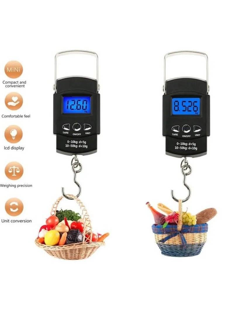 Generic - LCD Digital Hanging Luggage Weighing Scale Black - Image 1
