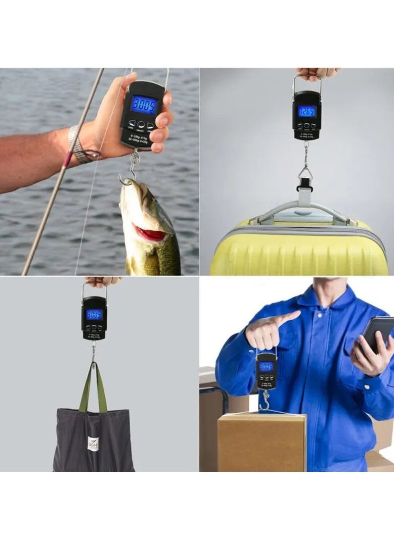 Generic - LCD Digital Hanging Luggage Weighing Scale Black - Image 1