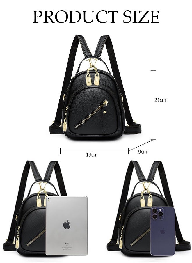 DUNISO Women's Backpack Fashionable Travel Backpack For Women Faux Leather School Backpack Shoulder Bag For College Girls Students Black  - Image 4