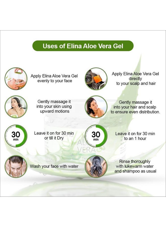 Elina 500Gm (Pack of 1) Multipurpose Aloe Vera Gel | Organic Cold Pressed Gel for Skin & Hair | Hydrating, Anti-Ageing, Soothing & Acne Control | For All Skin Types - Image 4